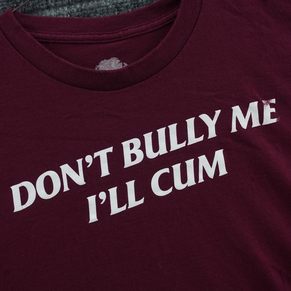 Danny Duncan T-Shirt Mens 2XL Burgundy Don't Bully Me I'll Cum Graphic Tee